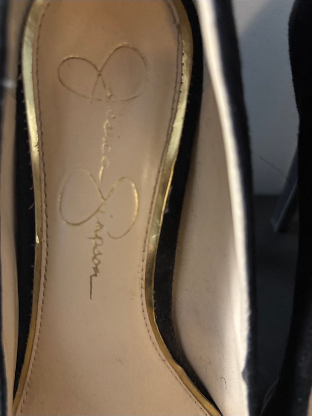 Jessica Simpson Black Suede Pointed Toe Pumps - Picture 2 of 4